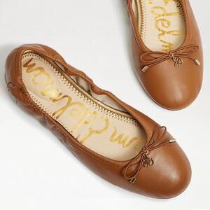 Sam Edelman Felicia Ballet Flat in Saddle Leather Size 8.5 Slip On Feminine Bow